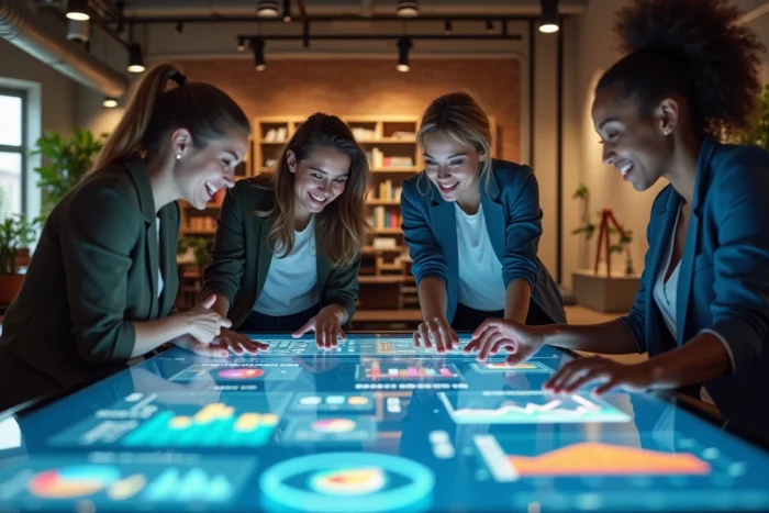 Groupe de professionnels marketing collaborant