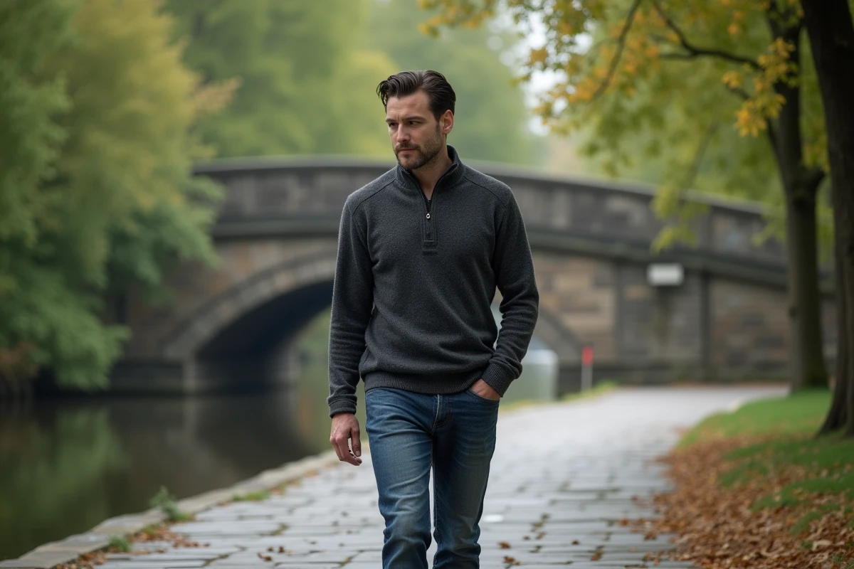 Homme marchant le long d